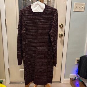 LOFT Maroon Knit Sweater Dress